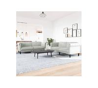 vidaXL Ensemble de canapés 2 pcs gris clair velours