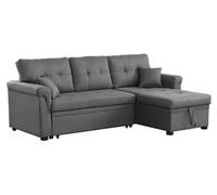 Canape angle fixe 4 places en tissu gris 140 x 140 x 87 cm