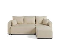 Best mobilier – Canapé d'angle Regala – 4 places réversible convertible avec coffre – Beige