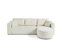 Best mobilier Canapé d'angle réversible Miro 4 places convertible avec coffre velours texturé Beige