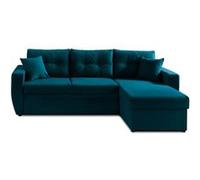 Canape angle fixe BEST MOBILIER 4 places en polyester bleu 146 x 226 x 85 cm Bleu canard G