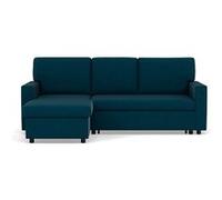 BestMobilier - Canapé d'angle Meiya 4 places réversible et convertible avec coffre tissu Bleu