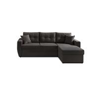 Canape angle fixe BEST MOBILIER 4 places en polyester gris 146 x 226 x 85 cm