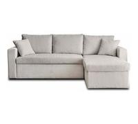 Cyrus - canapé d'angle réversible 4 places - convertible avec coffre - en velours côtelé - Gris clair