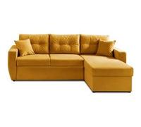 Canape angle fixe BEST MOBILIER 4 places en polyester jaune 146 x 226 x 85 cm Jaune G