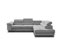 Canape angle fixe BEST MOBILIER 5 places en polyester gris 275 x 275 x 70 cm