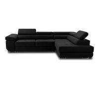 Canape angle fixe BEST MOBILIER 5 places en polyester noir 272 x 272 x 70 cm Noir G