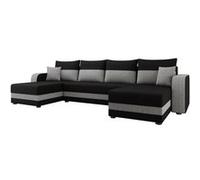 Bestmobilier Harvey - Canapé panoramique en U 7 Places Convertible avec Coffre en Tissu Bicolore