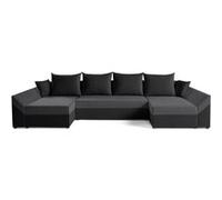 Canape angle fixe BEST MOBILIER 7 places en polyester gris 139 x 321 x 80 cm Noir / Gris G