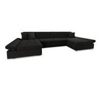 Canape angle fixe BEST MOBILIER 7 places en polyester noir 160 x 130 x 75 cm Noir G