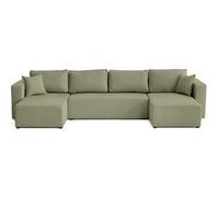 Canape angle fixe BEST MOBILIER 7 places en polyester rouge 140 x 320 x 85 cm Terracotta G