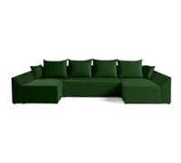 Canape angle fixe BEST MOBILIER 7 places en polyester vert 139 x 321 x 80 cm Vert G