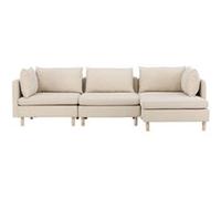 Canape angle fixe en.casa 3 places en polyester beige 277 x 277 x 83 cm Beige G