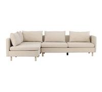 Canape angle fixe en.casa 3 places en polyester beige 295 x 295 x 83 cm Beige G