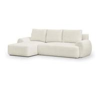 Canape angle fixe en.casa 3 places en tissu beige 145 x 200 x 99 cm beige G