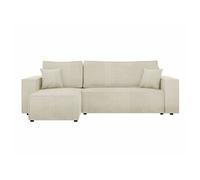 Canape angle fixe en.casa 4 places en polyester marron 244 x 244 x 82 cm