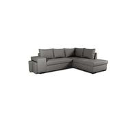 Canape angle fixe en.casa 4 places en tissu gris 91 x 247 x 91 cm