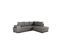 Canape angle fixe en.casa 4 places en tissu gris 91 x 247 x 91 cm