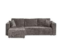 Canape angle fixe en.casa 4 places en velours gris 245 x 245 x 85 cm