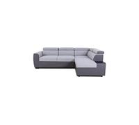 Canape angle fixe en.casa 5 places en tissu gris 184 x 245 x 77 cm
