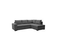 Canape angle fixe en.casa 5 places en velours gris 183 x 200 x 87 cm