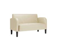 Canape angle fixe en velours beige 67 x 124 x 70 cm
