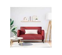 Canape angle fixe en velours rouge 67 x 124 x 70 cm