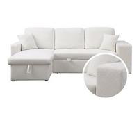 Habitat et Jardin – Canapé d'angle Axel – Bouclettes, convertible réversible, 3 places – Blanc