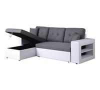 Canapé d'angle convertible/réversible ""Axel"" - 3 places - Blanc/Gris
