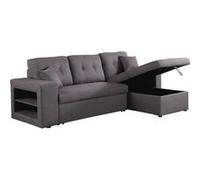 Canape angle fixe HABITAT ET JARDIN 3 places en lin gris 90 x 146 x 86 cm 3 G