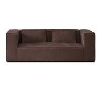 Canape angle fixe 2 places en polyester marron 196 x 196 x 67 cm