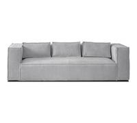 Canape angle fixe 3 places en polyester gris 230 x 230 x 67 cm