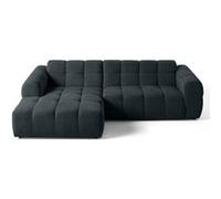 Lisa Design - Canapé d'angle Gauche - Ray en Tissu Texturé - Sofa Gris 4 Places - Salon