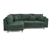 Rune - canapé d'angle gauche 4 places en velours texturé - Vert