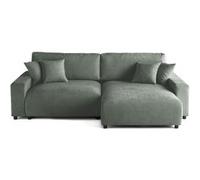 Canape angle fixe LISA DESIGN 4 places en velours vert 234 x 234 x 78 cm Vert G