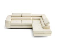 Canape angle fixe LISA DESIGN 5 places en cuir beige 272 x 272 x 90 cm