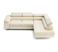 Canape angle fixe LISA DESIGN 5 places en cuir beige 272 x 272 x 90 cm Beige G