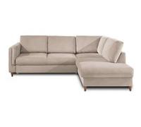 Lisa Design - Brooke - canapé d'angle Droit - Convertible - 5 Places - en Velours, Beige