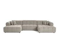 Canape angle fixe LISA DESIGN 7 places en tissu gris 152 x 152 x 85 cm Gris G