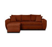 Canape angle fixe milan 4 places en polyester rouge 248 x 248 x 87 cm