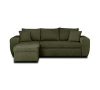 Canape angle fixe milan 4 places en polyester vert 248 x 248 x 87 cm