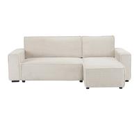 Canapé d'angle en velours côtelé "Opera" - 3 places - Beige