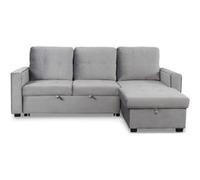 Menzzo Canapé d'angle convertible Rabano 230 cm Argent