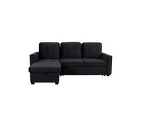 Canape angle fixe paris prix 4 places en velours noir 159 x 230 x 94 cm