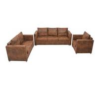 vidaXL Ensemble de canapés 3 pcs Cuir daim synthétique