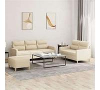 Ensemble de Canapés avec Coussins Sièges Salon 2 pcs Jaune Clair Tissu vidaXL