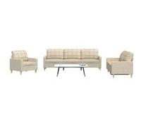 Ensemble de canapés 4 pcs avec repose-pied jaune clair tissu canapé vidaXL