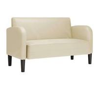 Canape angle fixe en velours beige 67 x 124 x 70 cm