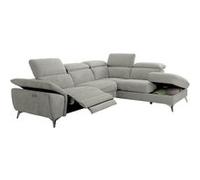 TOLEDO - Canapé d'Angle Droit 1 Relax Electrique Gris Clair