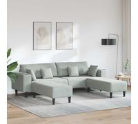 vidaXL Canapé 208 cm avec coussin – Velours – Mobilier moderne